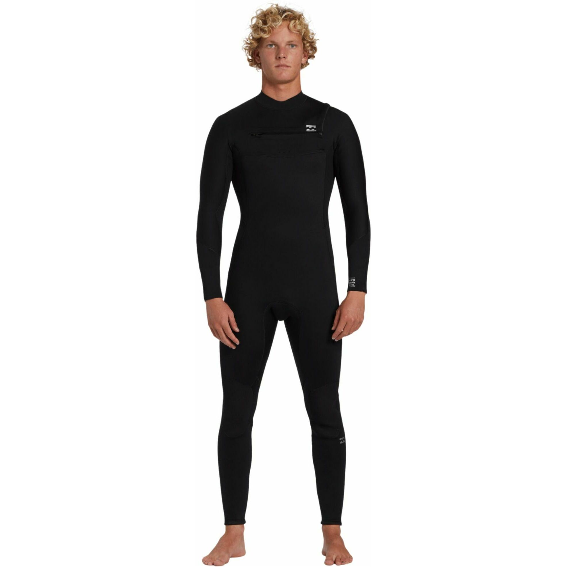 2026 Billabong Mens Foil 4/3mm Chest Zip Wetsuit ABYW100244 - Black